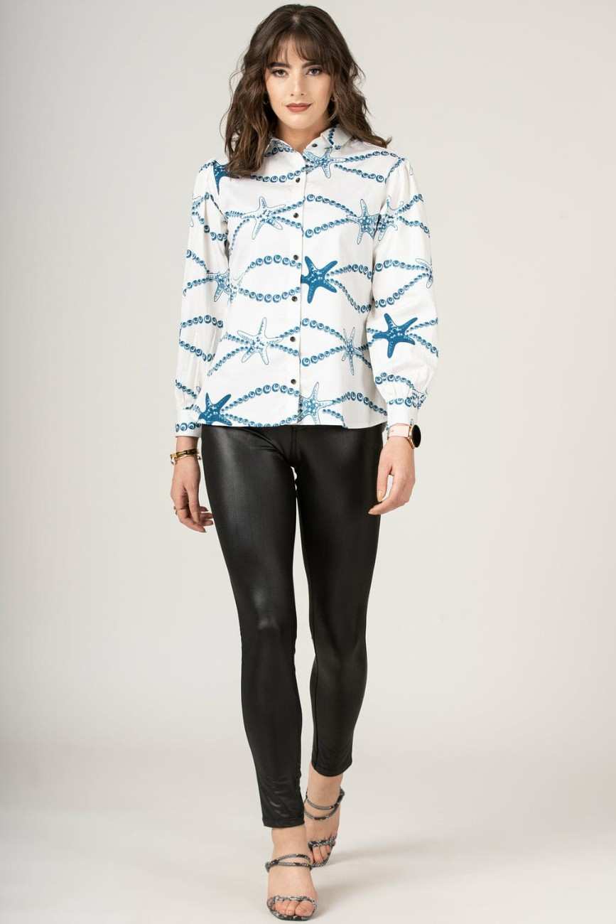 Ocean Starfish Printed Girl Shirt